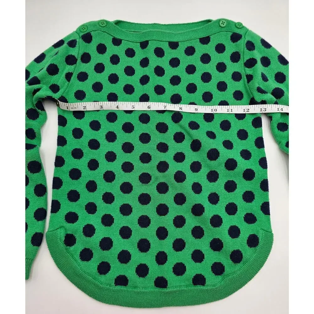 GapKids Girl's 6/7 Green and Navy Blue Turtleneck NWT and Polkadot Sweater GUC